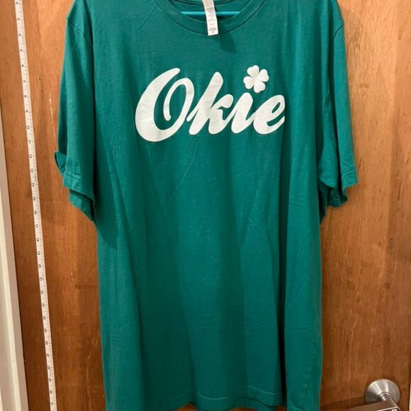 Size 2XL - Green Short Sleeve "Okie" St. Patty's T-Shirt - Picture 1 of 7